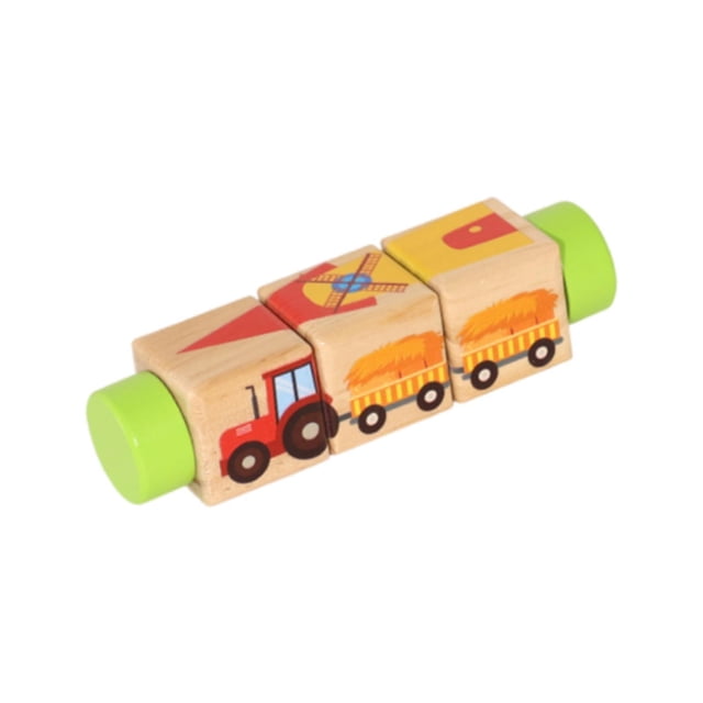 Rivenza 3D Wooden Rotating Puzzle Brain Teaser Interactive Learning Toy Cute Educational Style F