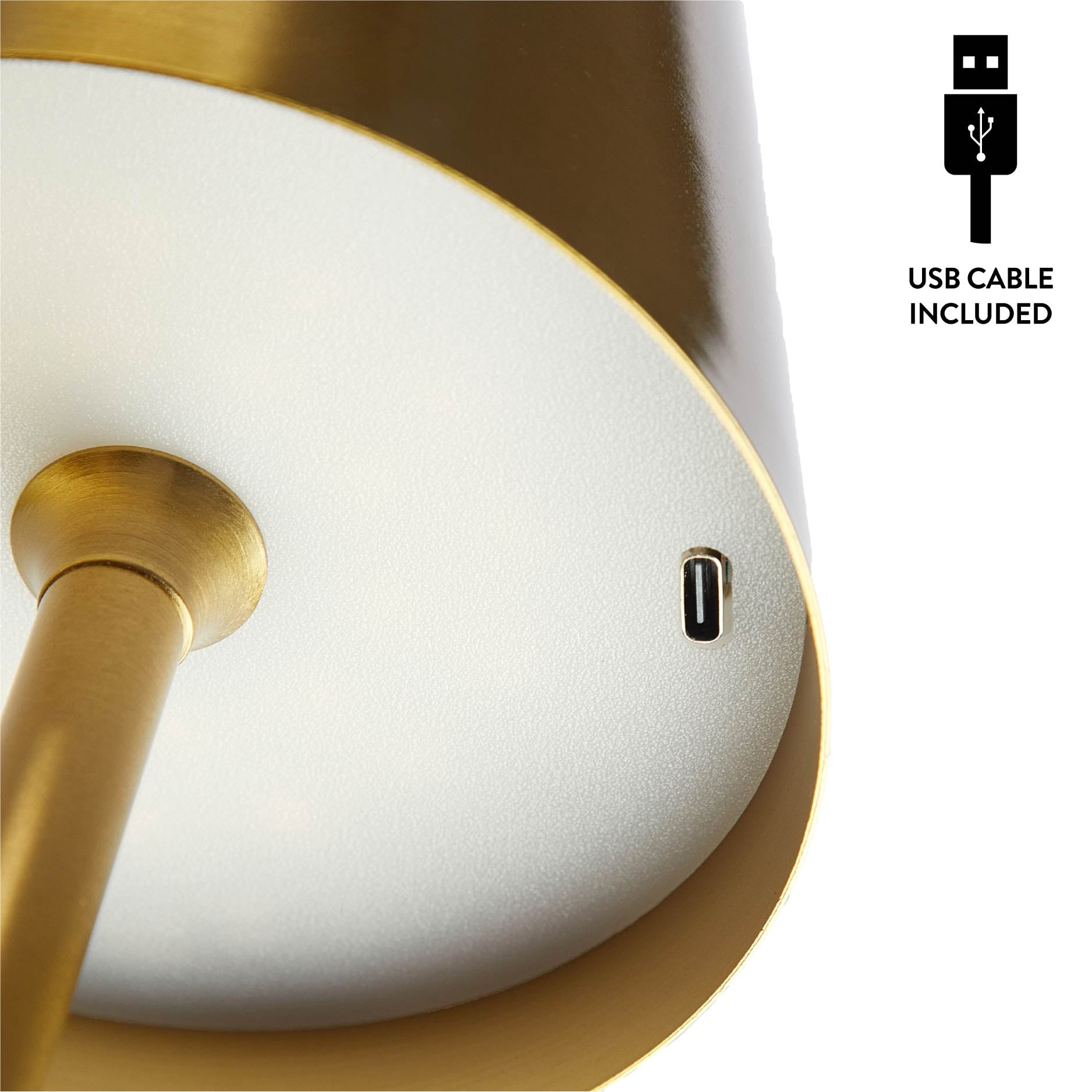Mainstays 13-inch Gold Rechargeable Table Lamp with Touch Controls and Dimming