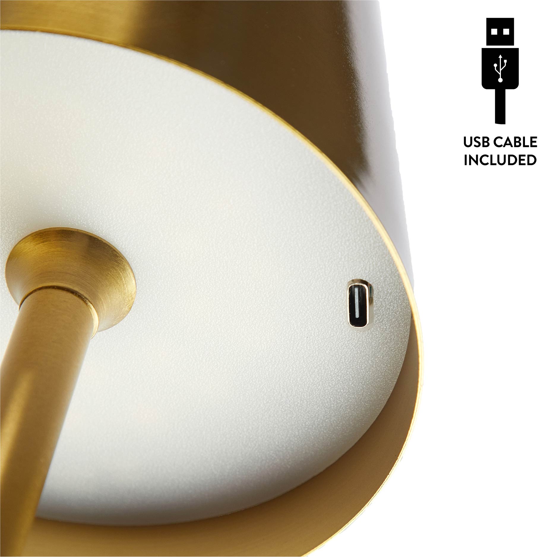 Mainstays 13" Rechargeable Gold Table Lamp with Touch Dimming photo 5