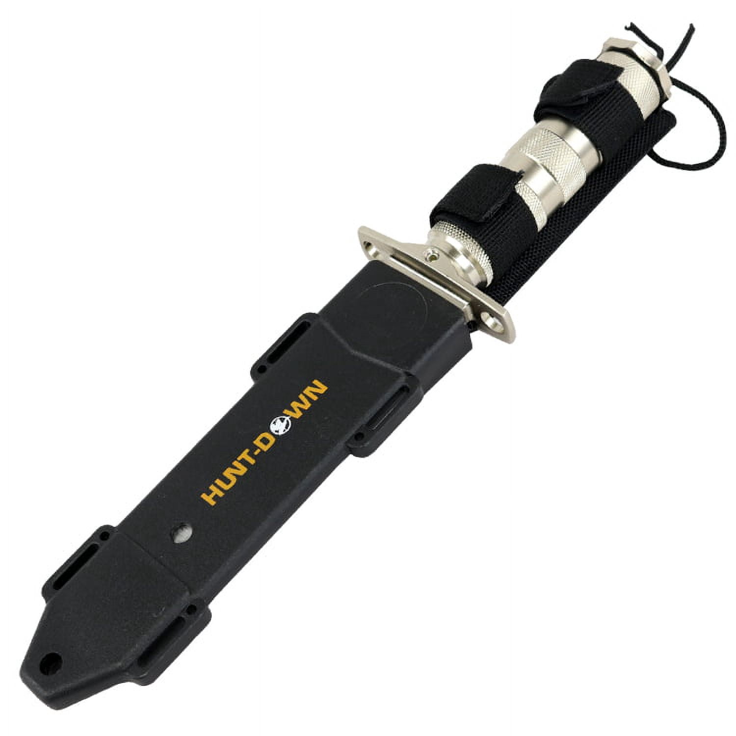 Hunt-Down 12" Chrome Color Fixed Blade Survival Knife - Survival Kit  Compass 9826