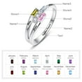 thumbnail image 4 of Personalized Promise Rings for Women with 3 Birthstones 925 Sterling Silver Customized Engraving Personalized Family Name Rings, 4 of 5