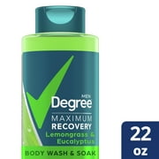 Degree Men Maximum Recovery Active Recharge Lemongrass & Eucalyptus Body Wash & Soak, 22 oz