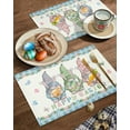 thumbnail image 2 of Easter Placemats Set of 4, Cute Gnome with Easter Eggs Placemat for Dining Table Decorations, Buffalo Check Blue White Place Mats, Spring Table Mats for Kitchen Dinner Seasonal Holiday Party Decor, 2 of 6