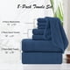 thumbnail image 3 of Set de Toallas Oliven de 8 piezas, toallas de baño grandes en azul marino, 3 of 7
