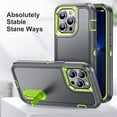 thumbnail image 2 of for iPhone 14 Pro Case, iPhone 14 Pro Phone Case with Built in Kickstand, Shockproof/Dustproof/Drop Proof Heavy Duty Military-Grade Rugged Protective Cover for iPhone 14 Pro,Grey,For iPhone 14 Pro, 2 of 8