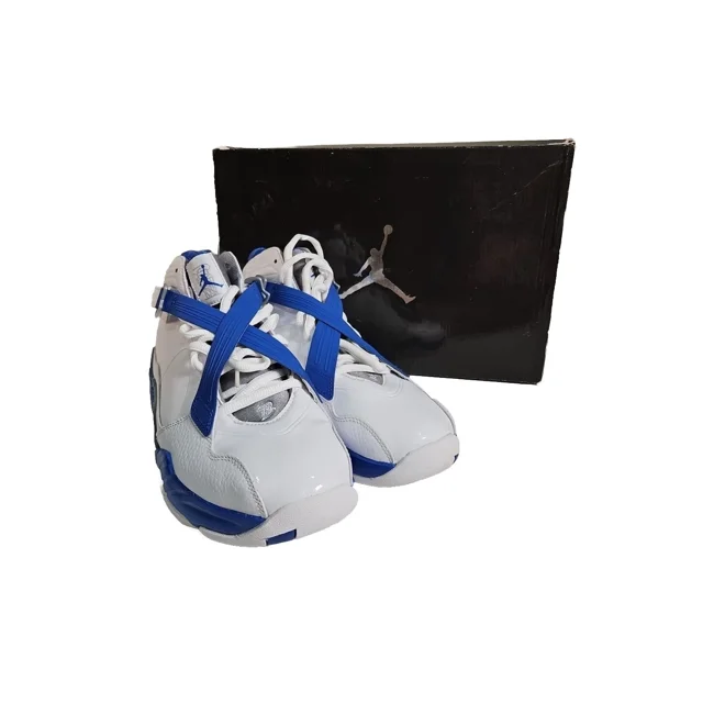 Ni - ke Ni - ke Air Jordan 8.0 Size 9 White/Royal Blue/Silver 467807-102