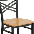thumbnail image 6 of Flash Furniture HERCULES Series Black ''X'' Back Metal Restaurant Chair - Natural Wood Seat, 6 of 11