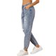 thumbnail image 4 of Jeans jogger rasgados INSPIRE CHIC para mujeres, pantalones de mezclilla cargo elásticos de uso casual gris azul XS, 4 of 6