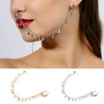 thumbnail image 4 of jiaroswwei Chain Earring Nose Clip Rhombic Tassels Plated Exaggerated Punk Geometric Nose Cuff Nose Jewelry, 4 of 8