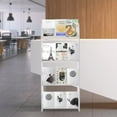 thumbnail image 5 of 4 Tier Floor Standing Bookshelf Cabinet Magazine Holder Brochures Display Stand Storage Rack, 5 of 12