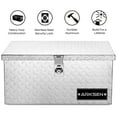 thumbnail image 2 of ARKSEN 20 Inch Heavy Duty Aluminum Diamond Plate Tool Box Chest Box Pick Up Truck Bed RV Trailer Toolbox Storage with Side Handle and Lock Keys - Silver, 2 of 4