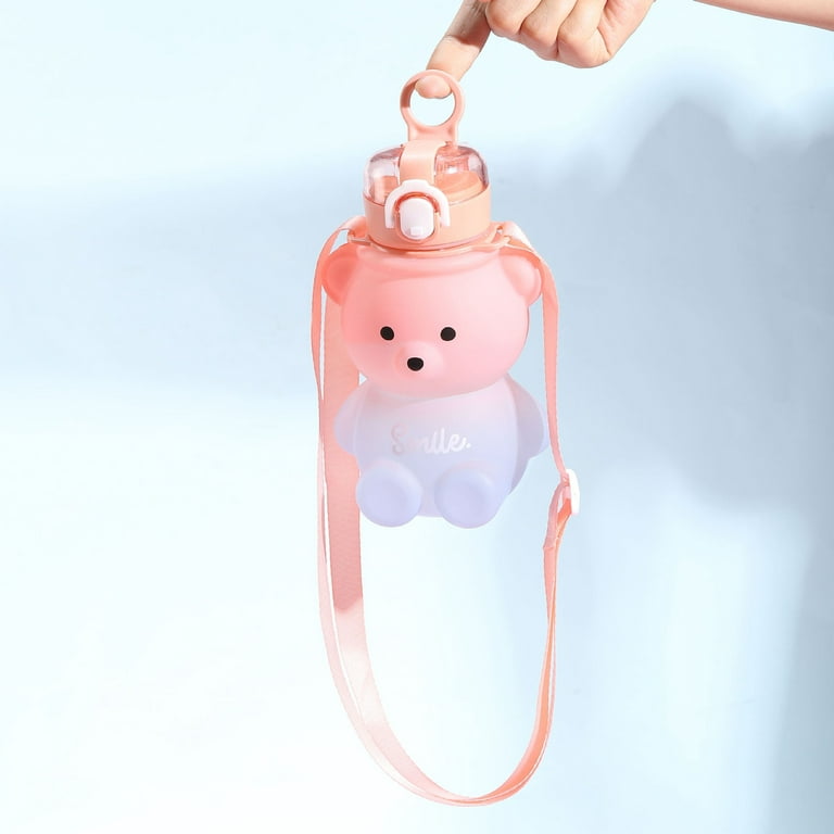Kawaii Cute Straw Cap Transparency Plastic Water Bottle – Kirakira World