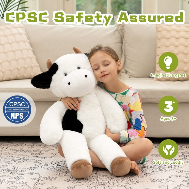 MorisMos, Cow Stuffed Animal, 31.5'', Giant Plush Toy Pillow