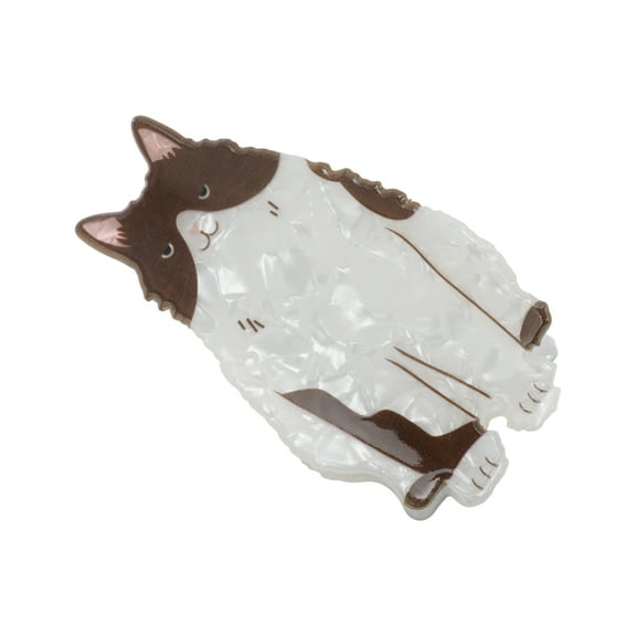 Unique Bargains 1 Pc Cute Cat Hair Clips for Home Beige Brown