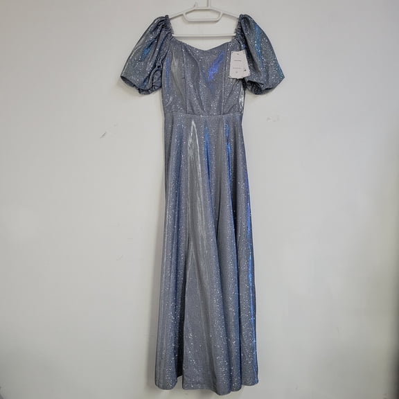 LuxeLacing Women's Blue Evening Dresses Long Formal Gown, Elegant Floor-Length Gown, Bridesmaid Dress, Suitable For Balls, Wedding Guests, Banquets, And Other Occasions