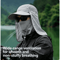thumbnail image 2 of Foldable Sun Cap, Fishing Hats, UPF 50+ Protection Caps with Face Mask Neck Flap, 2 of 7