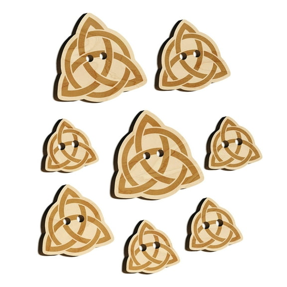Celtic Triquetra Knot Silhouette Wood Buttons for Crochet Knitting Sewing DIY Craft - 1.00 Inch Medium (7pcs)