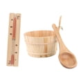 thumbnail image 1 of Sauna Cubo y , Baño hecho a mano Cubo de madera natural, Accesorios de baño Sauna Temporizador de arena, con cuchara de agua hecha de madera de pino de Premium Cola Sauna Cubo y cucharón, 1 of 4