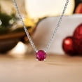 thumbnail image 3 of JeenMata Hermoso Collar con Colgante Solitario de Piedra Natal de Julio de 1 Quilate de Corte Redondo - Rubí - Chapado en Oro Blanco de 18 Quilates, Mujer, Adulto, 3 of 6