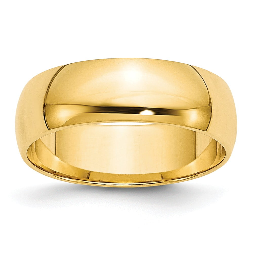 6mm 18K Solid Yellow Gold Plain Dome Half Round Comfort Fit Wedding Band Ring 