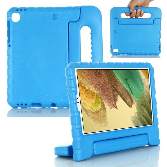 for Samsung A7 Lite 2021 SM-T220/T225/T227 case, Shockproof, Silicone Rubber EVA Portable Handle Stand Protective Kids Cover Case for Samsung Galaxy Tab A7 Lite 8.7", Blue