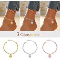 thumbnail image 2 of WEIS 4.5mm Figaro Gold Chain Anklets with Initial Ankle Bracelet for Women Teens 22-27cm Length-Adjustable,Customizable (Send Gift Box), 2 of 7