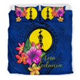 thumbnail image 4 of Juego de Cama Polinesia - Nueva Caledonia Juego de Funda Nórdica Floral con Sello Azul, 4 of 6