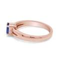 thumbnail image 4 of AFFY Oval Cut Simulated Blue Sapphire Solitaire Ring in 14k Rose Gold Over Sterling Silver (0.58 Cttw), Ring Size- 7.5, 4 of 6