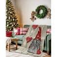 thumbnail image 2 of Christmas Flannel Blanket for Bed,Travel and Camping, Red Xmas Gnome Love Heart Pine Forest Snow Scene Super Soft Cozy Blanket for All Seasons 60"x80", 2 of 6