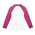 thumbnail image 4 of CCRFTGI Polo Shirts for Child Girls Size 8 School Uniform raglan Color block Shirts Golf Tennis Button Up Collared Polos Casual Quick Dry Summer Tops Hot Pink 7-8 Years, 4 of 5