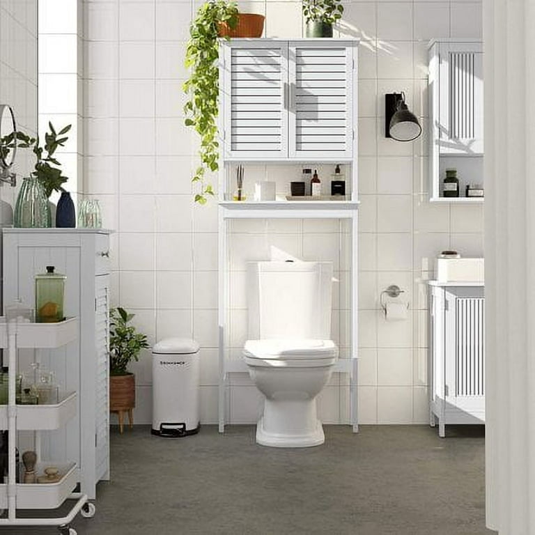 SONGMICS Over-the-Toilet Storage, Bathroom Cabinet with Inside Shelf, White