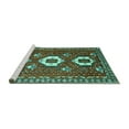 thumbnail image 2 of Ahgly Company Machine Washable Indoor Rectangle Persian Turquoise Blue Traditional Area Rugs, 6' x 9', 2 of 4
