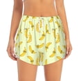 thumbnail image 2 of Gukieu Bananas Print Women's Sports Shorts with Drawstring Elastic Waistband for Running, Yoga, Fitness-Large, 2 of 7