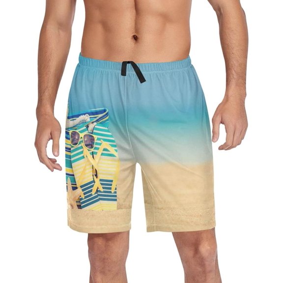 GZHJMY Beach Slippers Pajama Pants Short for Men, Lounge Pants Lightweight Men Pajama Bottoms with Drawstring Pockets, Christmas New Year Birthday Gifts, XX-Large