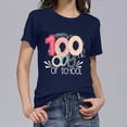 thumbnail image 7 of IROINNID Women's Casual Fashion T-shirt Short Sleeve Happy 100th Day Of School Printed Round Neck Tops, 7 of 7