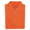 thumbnail image 2 of Vintage Italia Men's Short Sleeve Pocket Polo Shirt, Tangerine Orange, M, 2 of 2