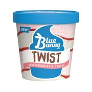 Blue Bunny Twist Strawberries & Cream Frozen Dessert Pint, 16 fl oz