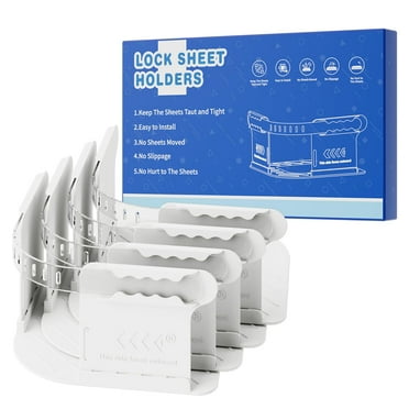 Heavy Duty Bed Sheet Holder Straps - Fits All Mattress Sizes, No-Slip Fitted Sheet Corner Clips, Keep Sheets Tight & Secure with Easy Installation, Durable Sheet Lock System