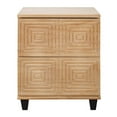thumbnail image 2 of Benjara Hensley 22 Inch 2 Drawer Wood Nightstand, Grooved Front, Brown, 2 of 4