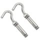 thumbnail image 1 of Gancho de expansión Uxcell M10 de acero inoxidable 304 para pared de concreto, gancho de copa abierta, gancho de tornillo, anclaje plateado, paquete de 2, 1 of 5