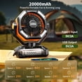 thumbnail image 5 of 20000mAh Camping Fan with LED Lantern - Dual Motor 8-Speed Portable Tent Fan with Remote Control, 4 LED Lights, Hanging Hook, Rechargeable Battery Powered Fan for Tent, Power Outage, Outdoor Camping,, 5 of 9