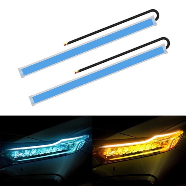 DRL Coche Flexible LED Luces De Circulación Diurna Luz De Señal De Giro Faro Impermeable 30cm 45cm 60cm Blanco Rojo Amarillo Azul Rosa huangjie unisex