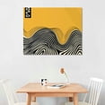 thumbnail image 2 of Orinice  Orange Bauhaus Mid Century Retro Eclectic Modern Boho Art Abstract Relax Calm Black White Geometric Line Waves Shapes Prints For Home Bedroom Living Room Wall Decor  16x12in, 2 of 6