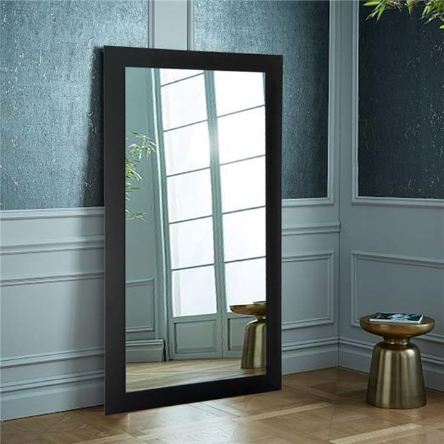 American Made Mat Noir Encadré Grand Miroir Penché 32 x 71 Po. BM002T