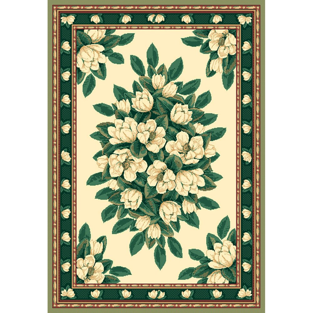 Designer Home Urban Area Rug 04037097 Magnolia Cream Floral Magnolias