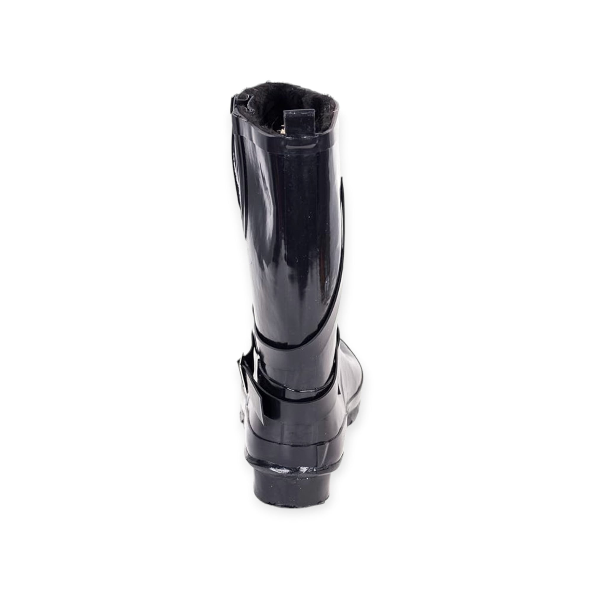 Forever Young Women's Mid Calf Rubber Rain boot with Faux Fur