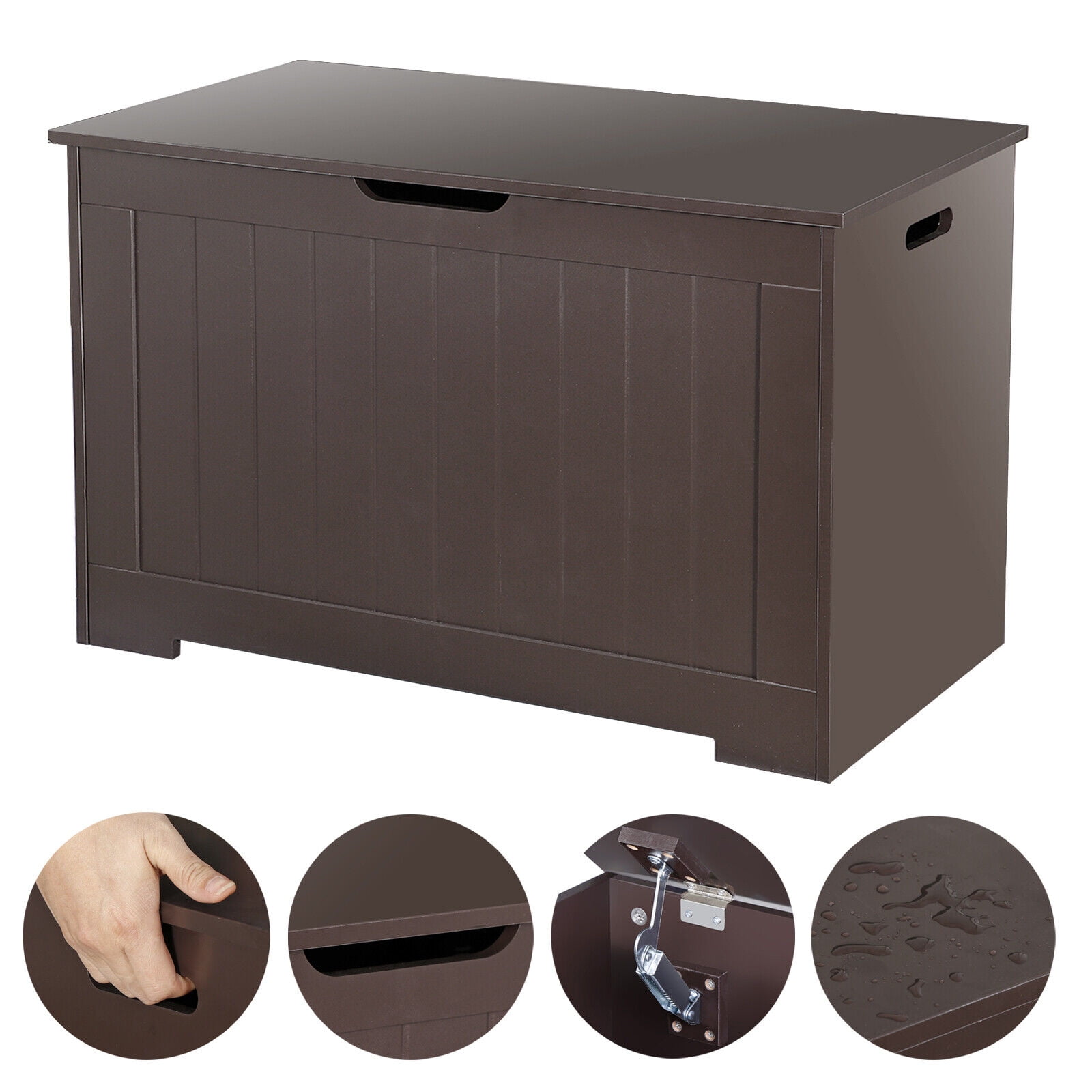 Storage Chest 30" Storage Entryway Bench Toy Chest Box Organizer 2 Safety Hinges