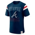 thumbnail image 2 of Men's Darius Rucker Collection by Fanatics Navy Atlanta Braves Distressed Sleeve Stripe T-Shirt, 2 of 6