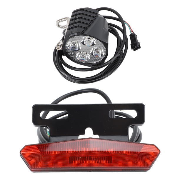 Luz Trasera De Señal De De Faro, LED Multifunción De Seguridad 24-48 V Juego De Luces Delanteras Y Luces Traseras De Bicicleta Eléctrica Brillante Para Bicicletas
