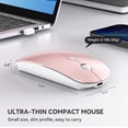 thumbnail image 5 of RaceGT USB C Wireless Mouse for MacBook Pro/Air, Rechargeable Portable Silent Mouse for Laptop, USB C & USB A Dual Mode Receiver Cordless Mice for MacBook, Mac, PC, Chromebook, Multi-Device-Rose Gold, 5 of 7